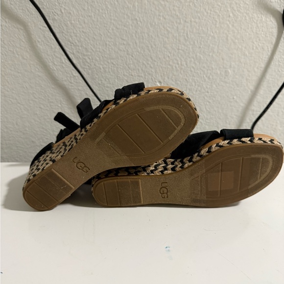 UGG Black and Tan Wedge Sandals - Picture 7 of 7
